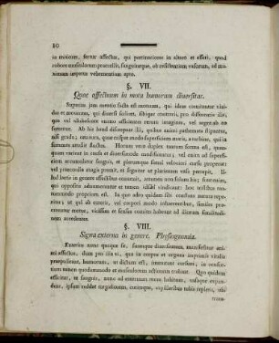 §. VII. Quae affectuum in motu humorum diuersitas.