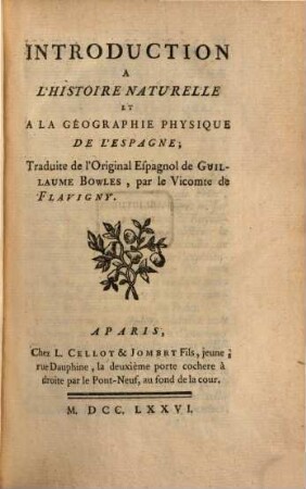 Introduction à l'histoire naturelle et à la géographie physique de l'Espagne