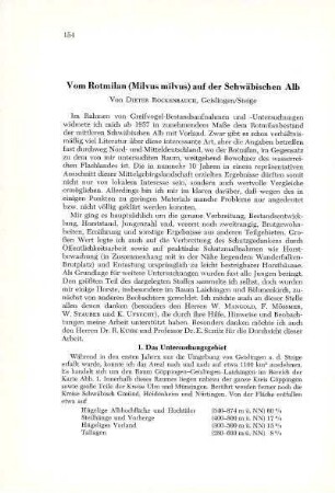 Vom Rotmilan (Milvus milvus) auf der Schwäbischen Alb