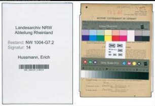 Entnazifizierung Erich Hussmann , geb. 11.08.1908 (Kaufm.Angestellter)