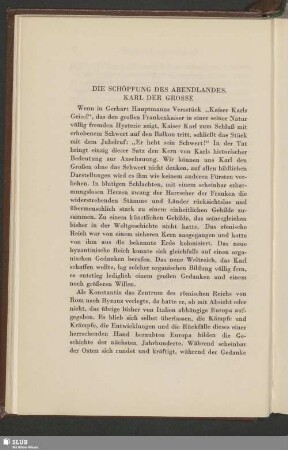 Die Schöpfung Des Abendlandes. Karl Der Grosse