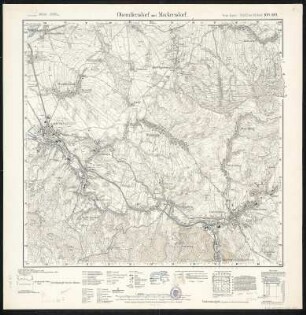 Meßtischblatt 108.109 : Oberullersdorf und Markersdorf, 1933 : Oberullersdorf und Markersdorf. - Umdr.-Ausg., aufgen. 1903, hrsg. 1905, bericht. 1930. - 1:25000. - Leipzig, 1933. - 1 Kt.