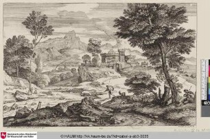 [Landscape with Shepherds; Landschaft mit Schäfern an einem Fluss; Landscape with Shepherds; Les bergers]