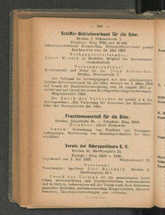 Schiffer-Betriebsverband für die Oder.