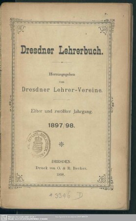 11/12.1897/98: Dresdner Lehrerbuch