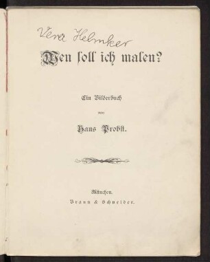 Wen soll ich malen? : Ein Bilderbuch