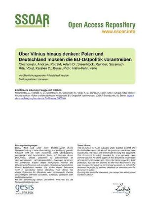 Über Vilnius hinaus denken: Polen und Deutschland müssen die EU-Ostpolitik vorantreiben