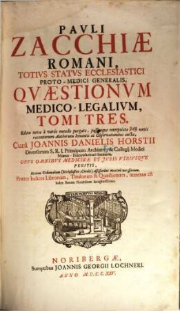Quaestiones medico-legalium, 1