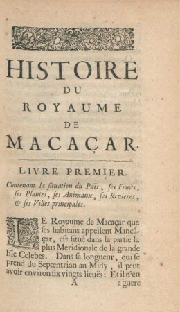 Livre premier. Contenant la situation du pais ...