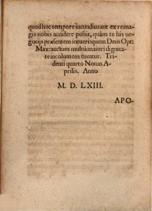 Apologia Indictionis Concilij Tridentini, factae à Pio Qvarto Ponti: Max. aduersus Ioannem Fabritium Montanum