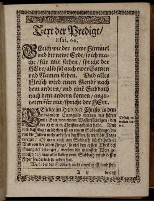 Text der Predigt Esai, 66.