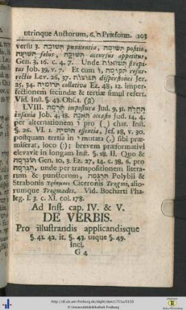 De Verbis. Ad §. 41. & 42. it. §. 44. sqq.