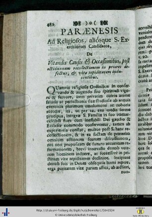 Paraenesis ad religiosos…