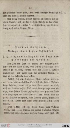 Zweiter Abschnitt. Anlage eines festen Schlosses