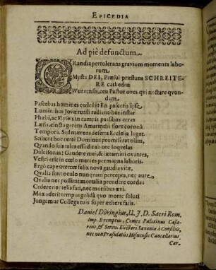 [Epicedia Dn. D. Joh. Schreiteri.]