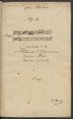 Konzerte; fl, strings, bc; e-Moll; QV 4:3