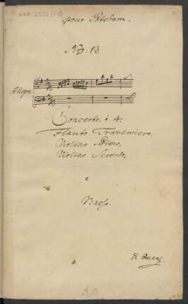 Konzerte; fl, strings, bc; e-Moll; QV 4:3