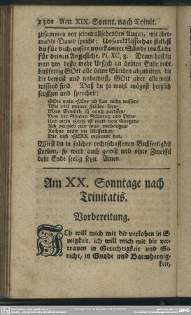 Am XX. Sonntage nach Trinitatis