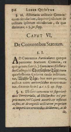Caput VI. De Conventibus Statuum.