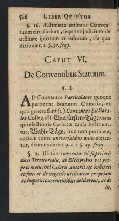 Caput VI. De Conventibus Statuum.