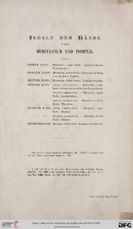 Inhalt der Bände von Herculanum und Pompeji