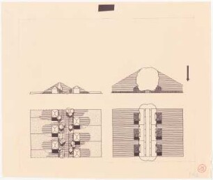 Proportionsstudien und Sonneinfall: Grundrisse, Ansichten
