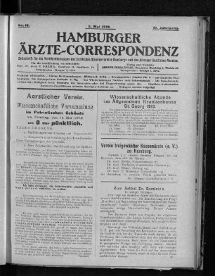 No. 18. 5. Mai 1918. 21. Jahrgang.