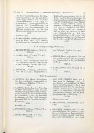V. E. Außerplanmäßige Professoren
