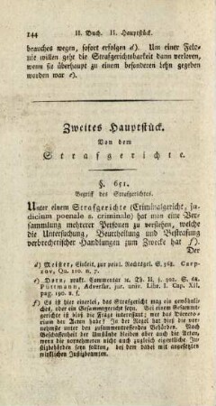 Zweites Hauptstück. Von dem Strafgerichte