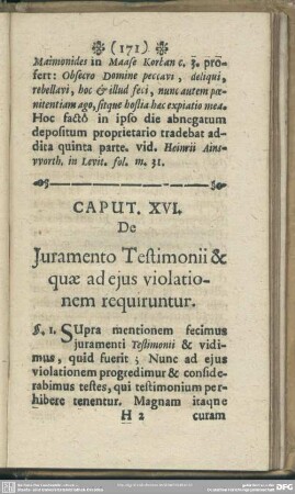 Caput XVI. De Juramento Testimonii & quae ad ejus violationem requiruntur
