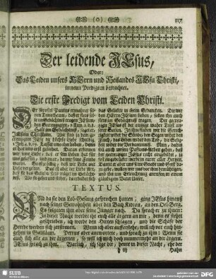 Der leidende Jesus, Das Leiden unsers Herrn und Heilandes Jesu Christi, in neun Predigten betrachtet