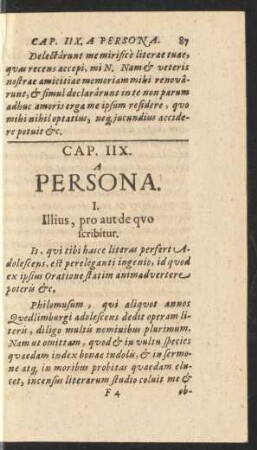 Cap. IIX. A Persona.