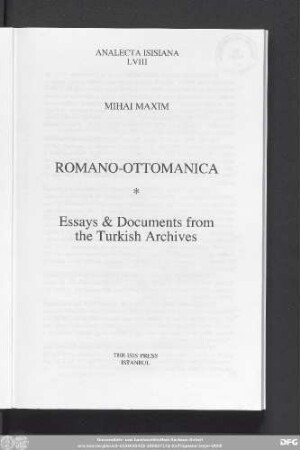 Romano-Ottomanica : essays & documents from the Turkish archives