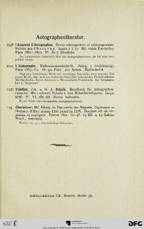 Autographenliteratur (Nr. 1248-1251)