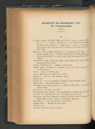 Elements de grammaire Tho et vocabulaire