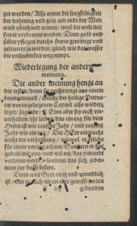 Wiederlegung der andern meinung.