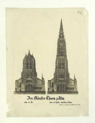 Münster Westfassade. Um 1830