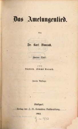 Das Heldenbuch, 5. Das Amelungenlied, 2. Th.