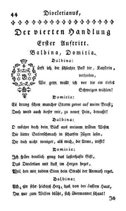 Der vierten Handlung [...] Auftritt.