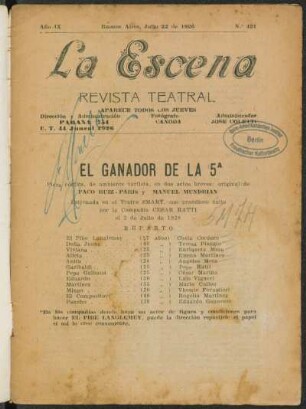 El ganador de la 5a : pieza cómica, de ambiente turfista, en dos actos breves