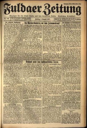 Erste Ausgabe vom Freitag, den 05. August 1927.
