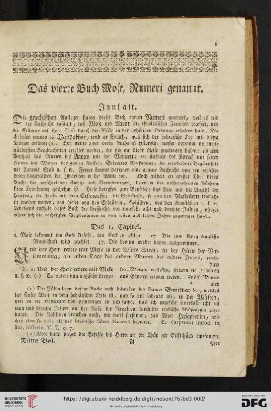 Das vierte Buch Mose, Numeri genannt