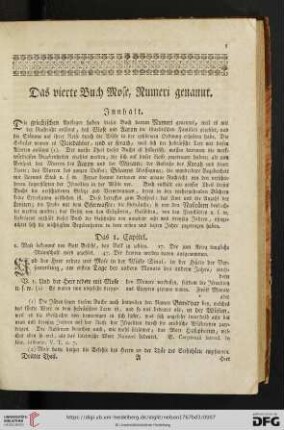 Das vierte Buch Mose, Numeri genannt