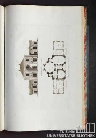 Plate 40. Elevation of the Entrance front. Plan of the Principal floor No. 2.