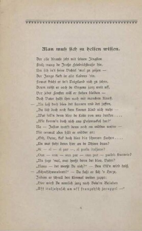 Man muß sich zu helfen wissen
