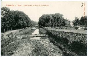 Osterode/Harz. Soese-Anlagen m. Blick auf die Burgruine