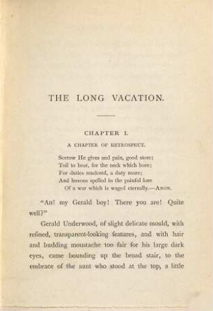 The long vacation : in 2 volumes, 1