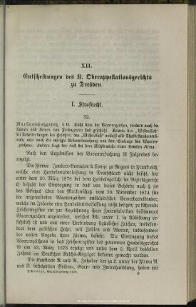 XII. Entscheidungen des K. Oberappellationsgerichts zu Dresden