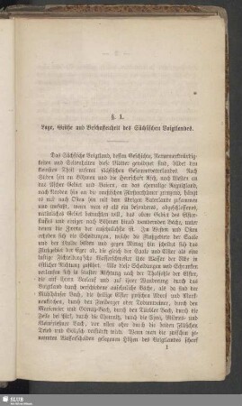 §. 1. Lage, Größe und Beschaffenheit des Sächsischen Voigtlandes