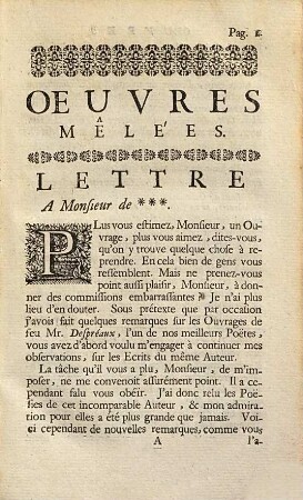 Oeuvres Mêlées